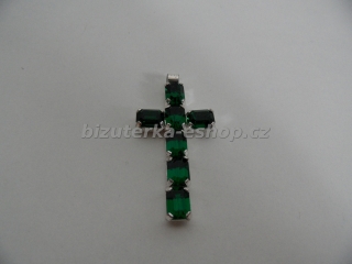 Přívěšek křížek kamínkový zelený BZ-05479